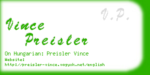 vince preisler business card